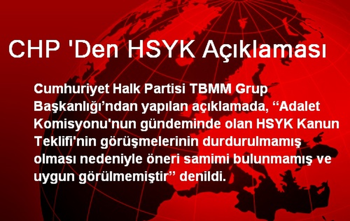CHP \'Den HSYK Açıklaması