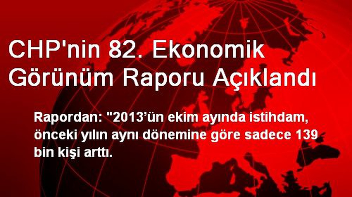 CHP\'nin 82. Ekonomik Görünüm Raporu Açıklandı