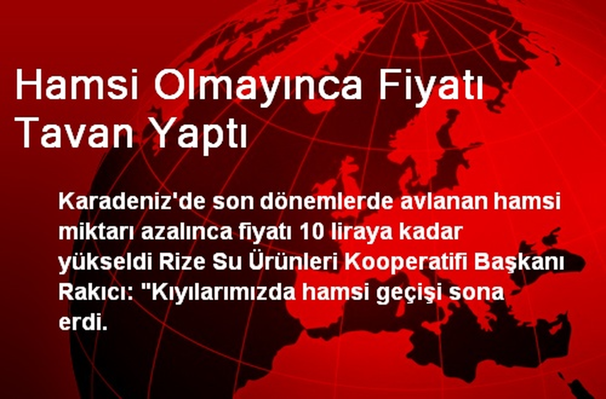 Hamsi Olmayınca Fiyatı Tavan Yaptı