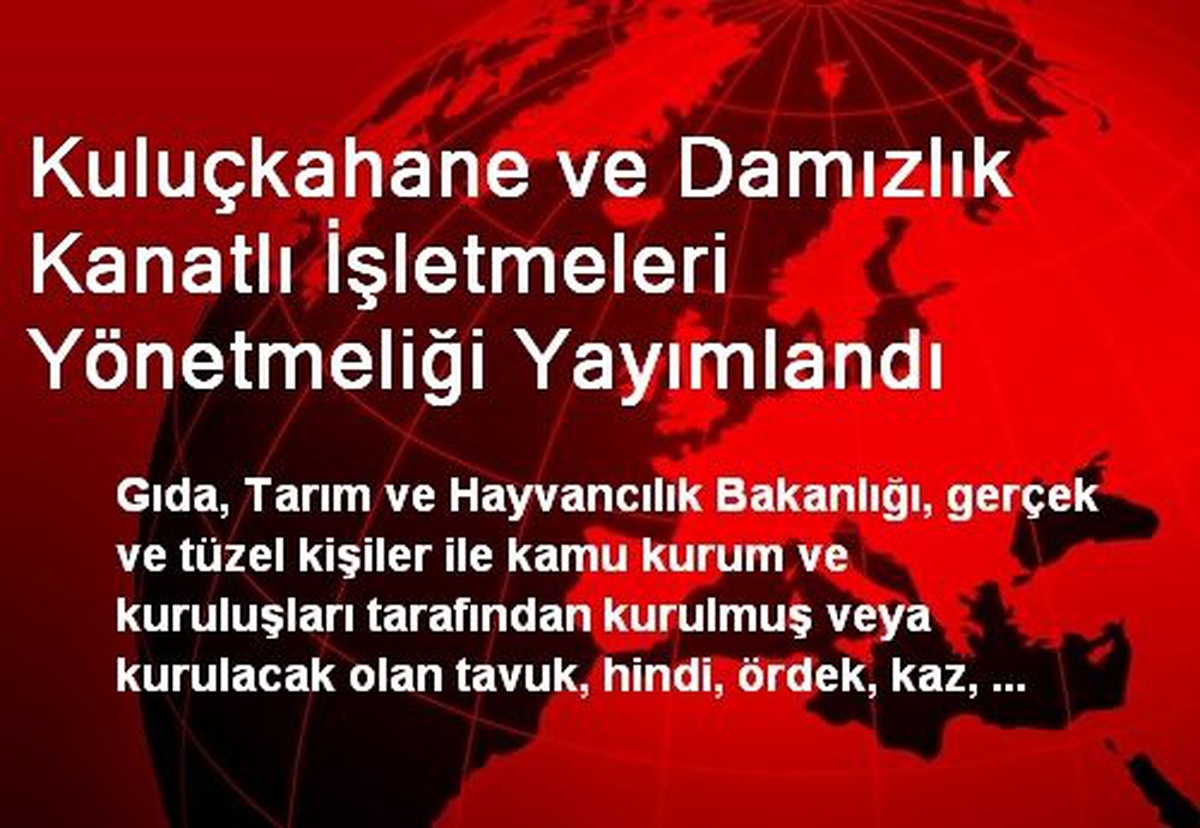 Kuluçkahane ve Damızlık Kanatlı İşletmeleri Yönetmeliği Yayımlandı