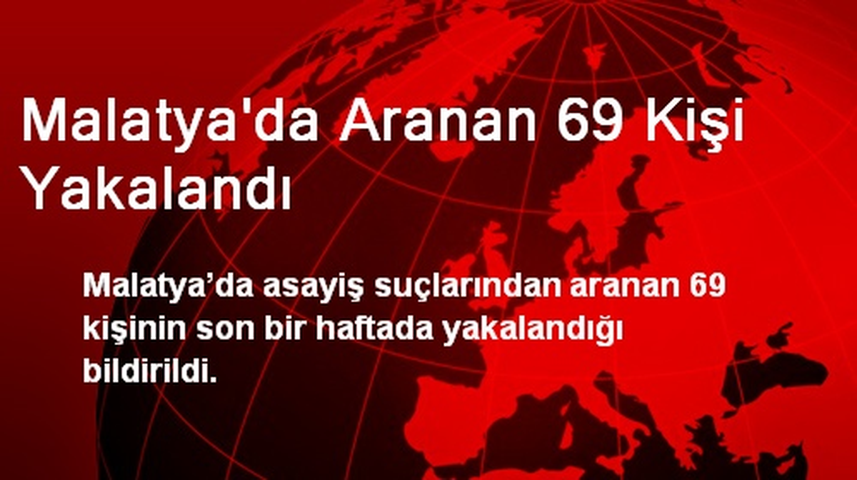 Malatya\'da Aranan 69 Kişi Yakalandı
