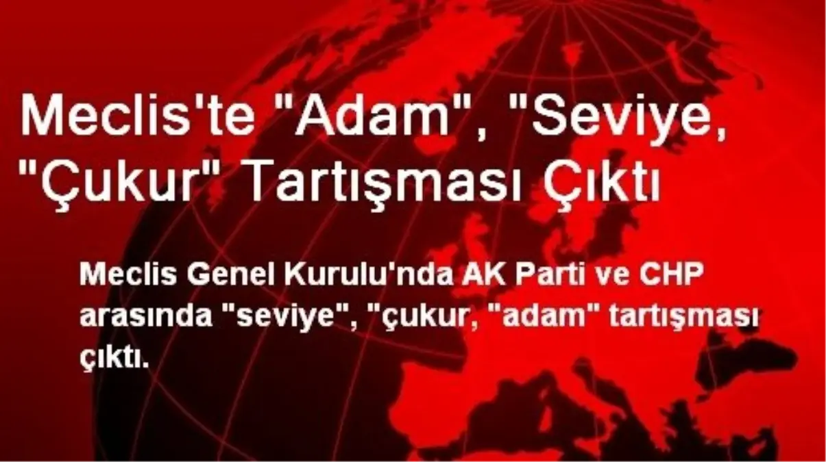 Meclis\'te "Adam", "Seviye, "Çukur" Tartışması Çıktı