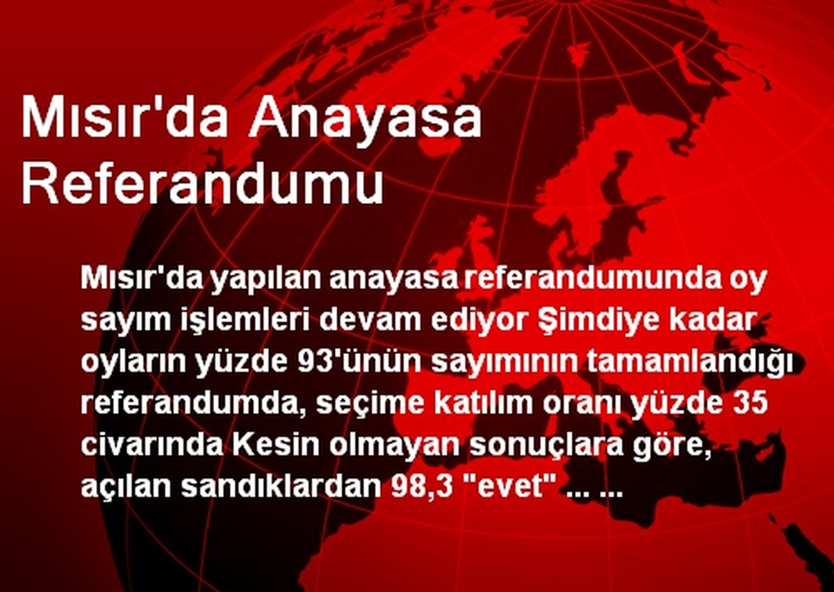 Mısır\'da Anayasa Referandumu