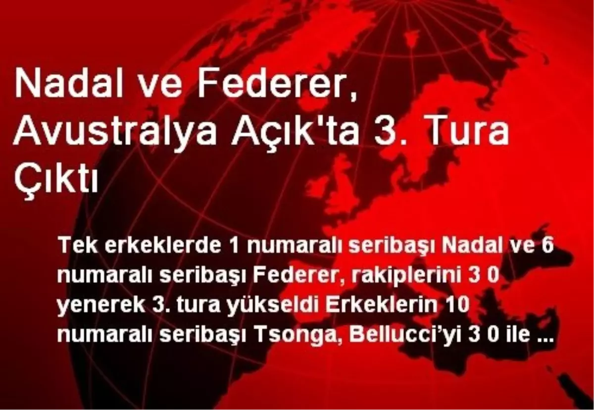 Nadal ve Federer, Avustralya Açık\'ta 3. Tura Çıktı