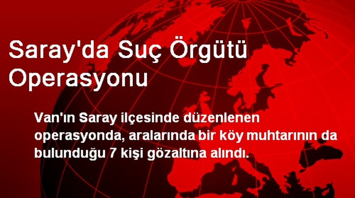 Saray\'da Suç Örgütü Operasyonu
