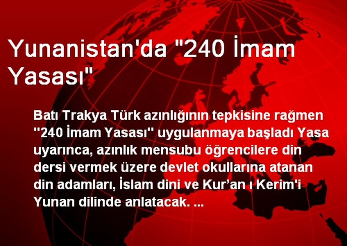Yunanistan\'da "240 İmam Yasası"