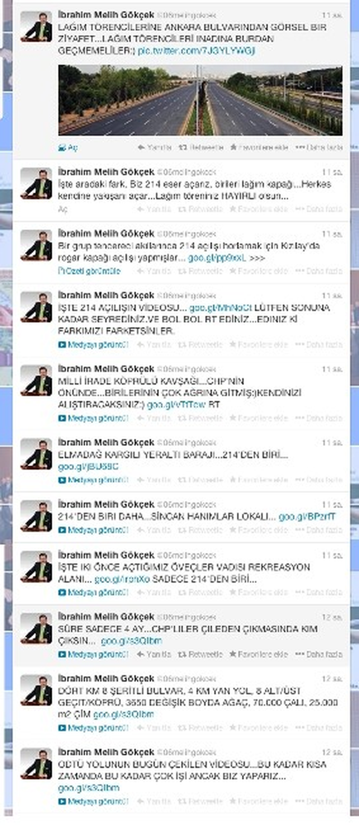 Başkan Gökçek, Twitter\'da