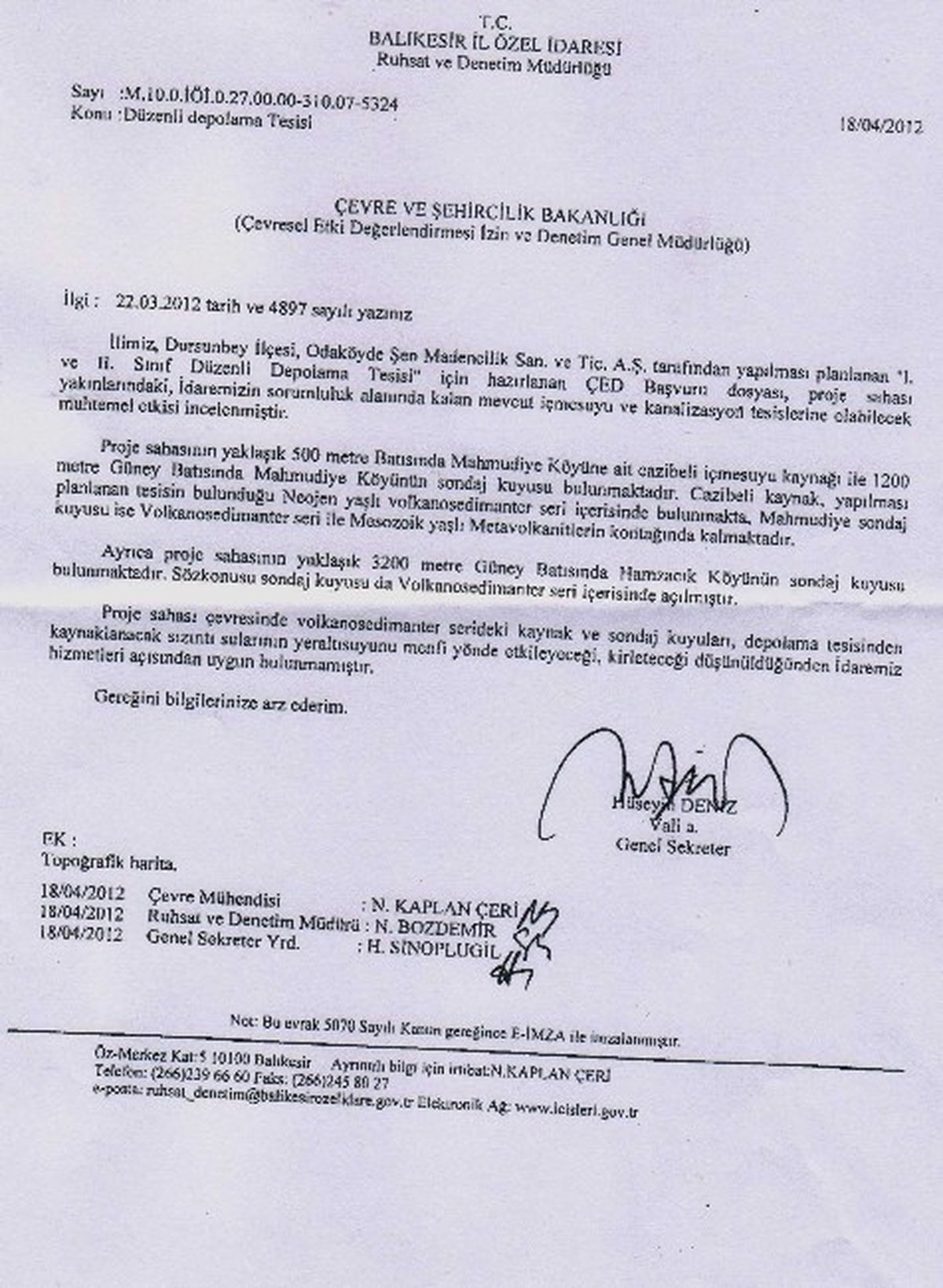 Dursunbey Odaköy\'deki Depolama Tesisi