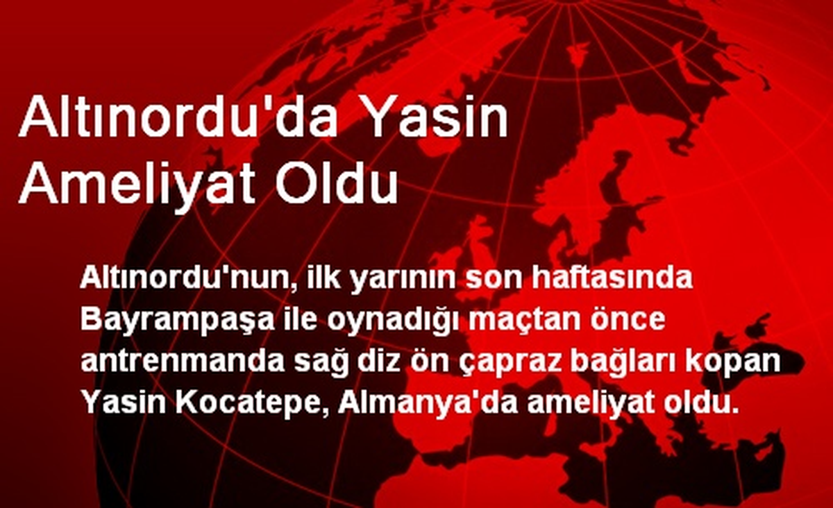 Altınordu\'da Yasin Ameliyat Oldu
