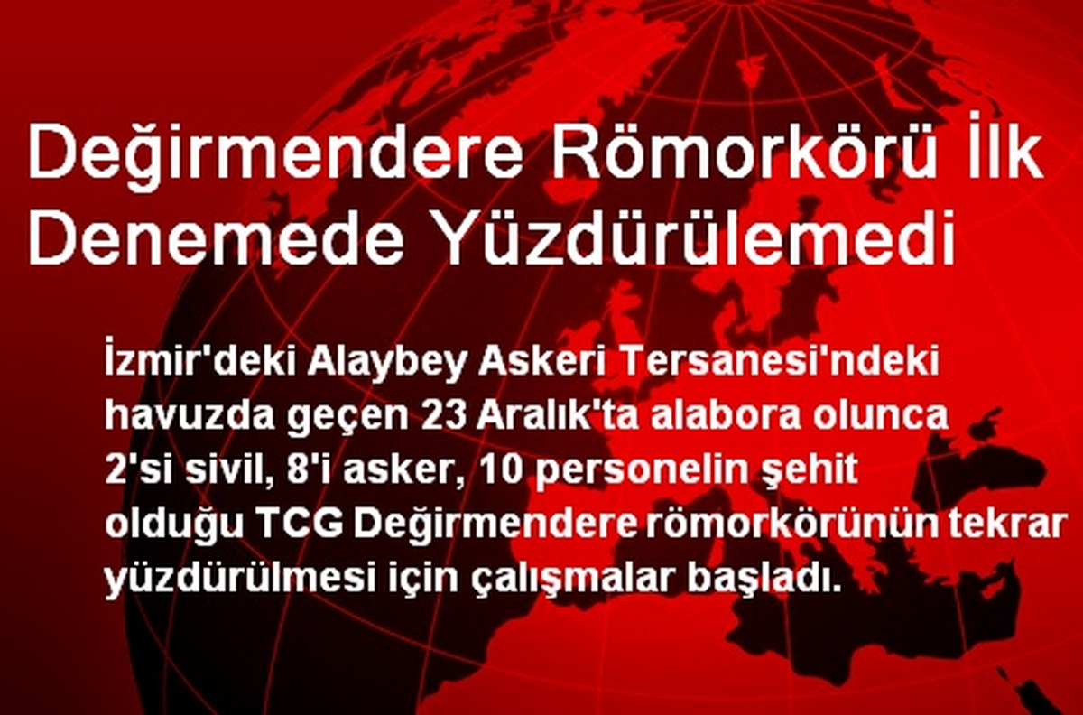 Değirmendere Römorkörü İlk Denemede Yüzdürülemedi