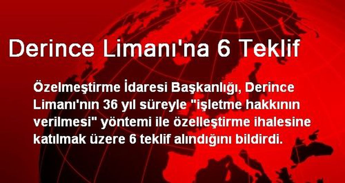 Derince Limanı\'na 6 Teklif