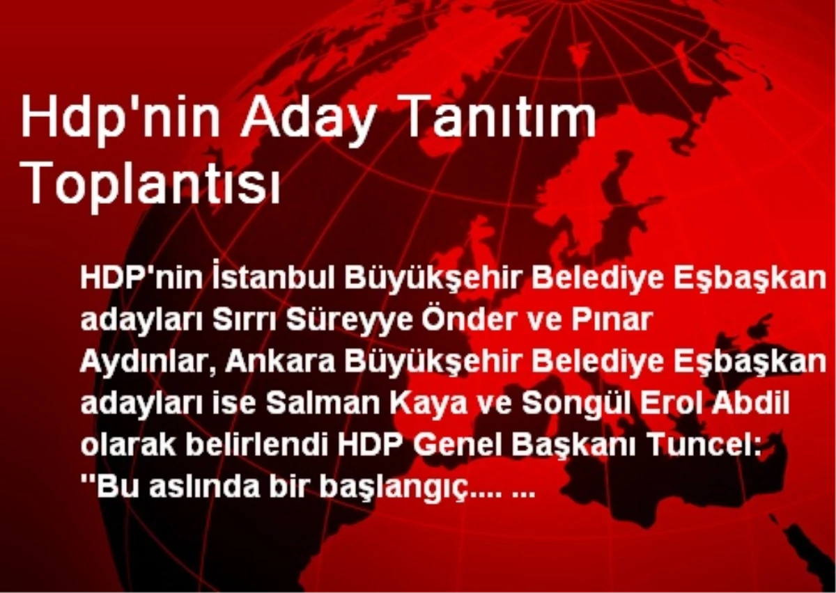 HDP Bazı İllerin Adaylarını Tanıttı