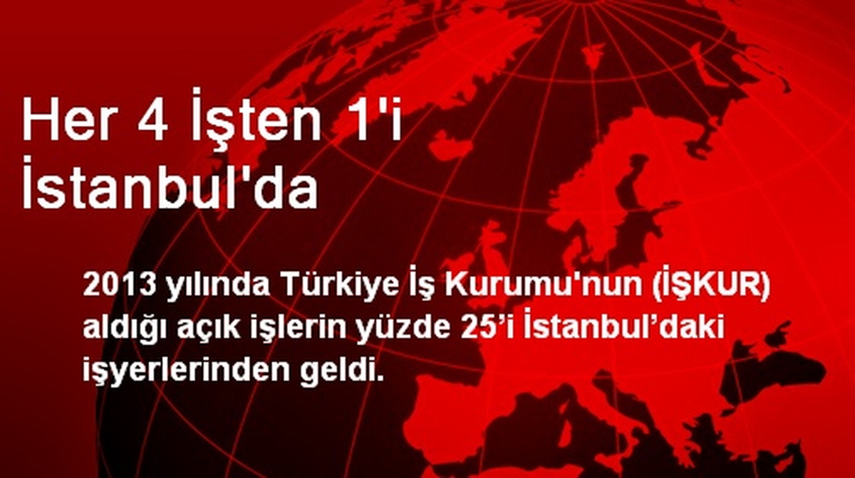 Her 4 İşten 1\'i İstanbul\'da