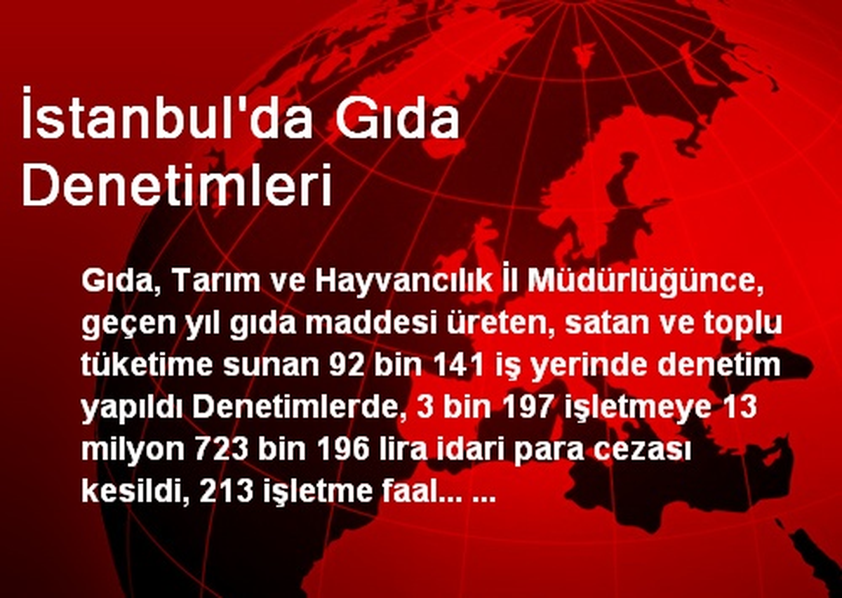 İstanbul\'da Gıda Denetimleri