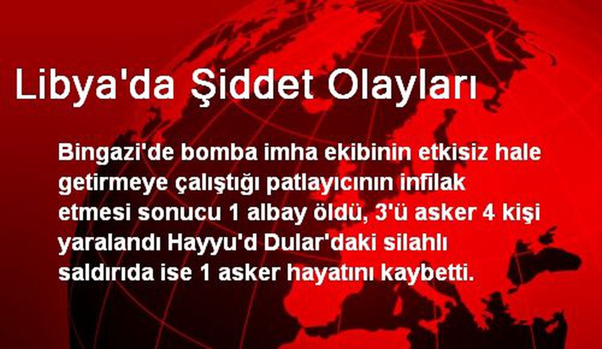 Libya\'da Bombalı Saldırı: 1 Ölü, 4 Yaralı