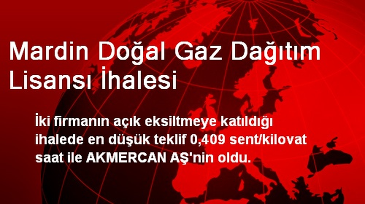 Mardin Doğal Gaz Dağıtım Lisansı İhalesi
