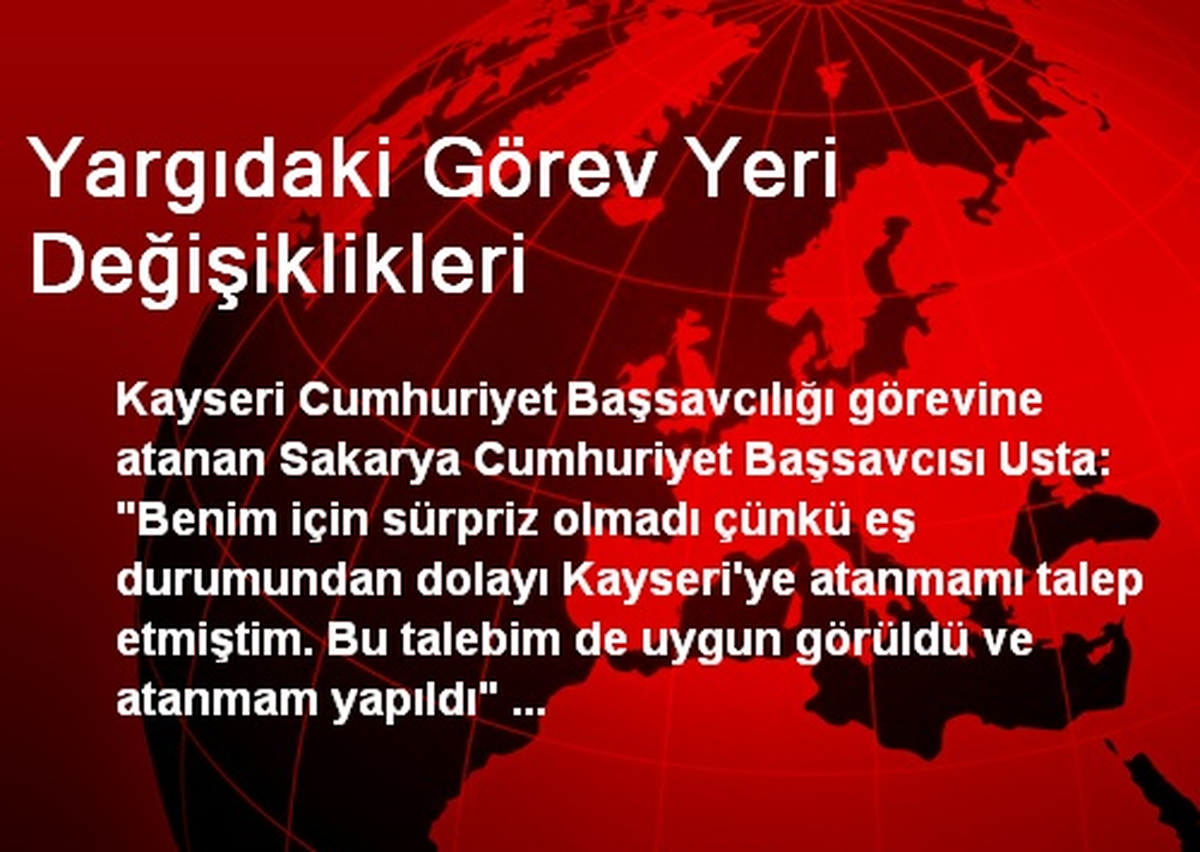 Yargıdaki Görev Yeri Değişiklikleri