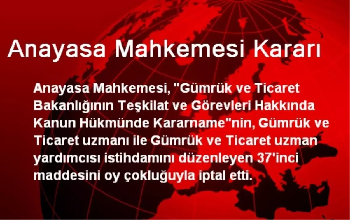 Anayasa Mahkemesi Kararı