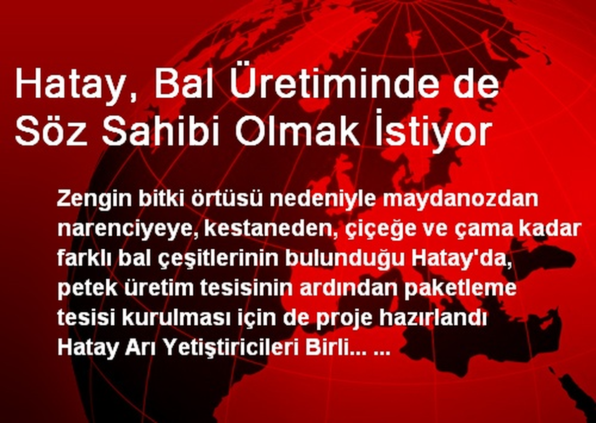 Hatay, Bal Üretiminde de Söz Sahibi Olmak İstiyor