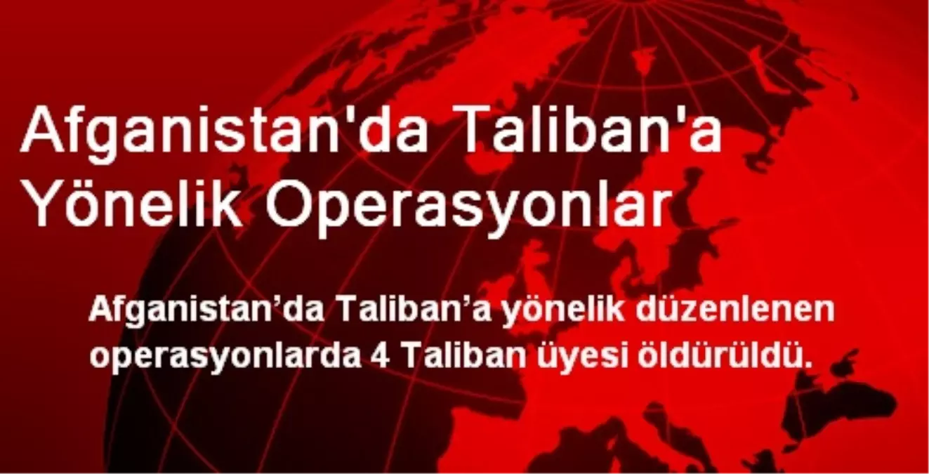 Afganistan\'da Taliban\'a Yönelik Operasyonlar