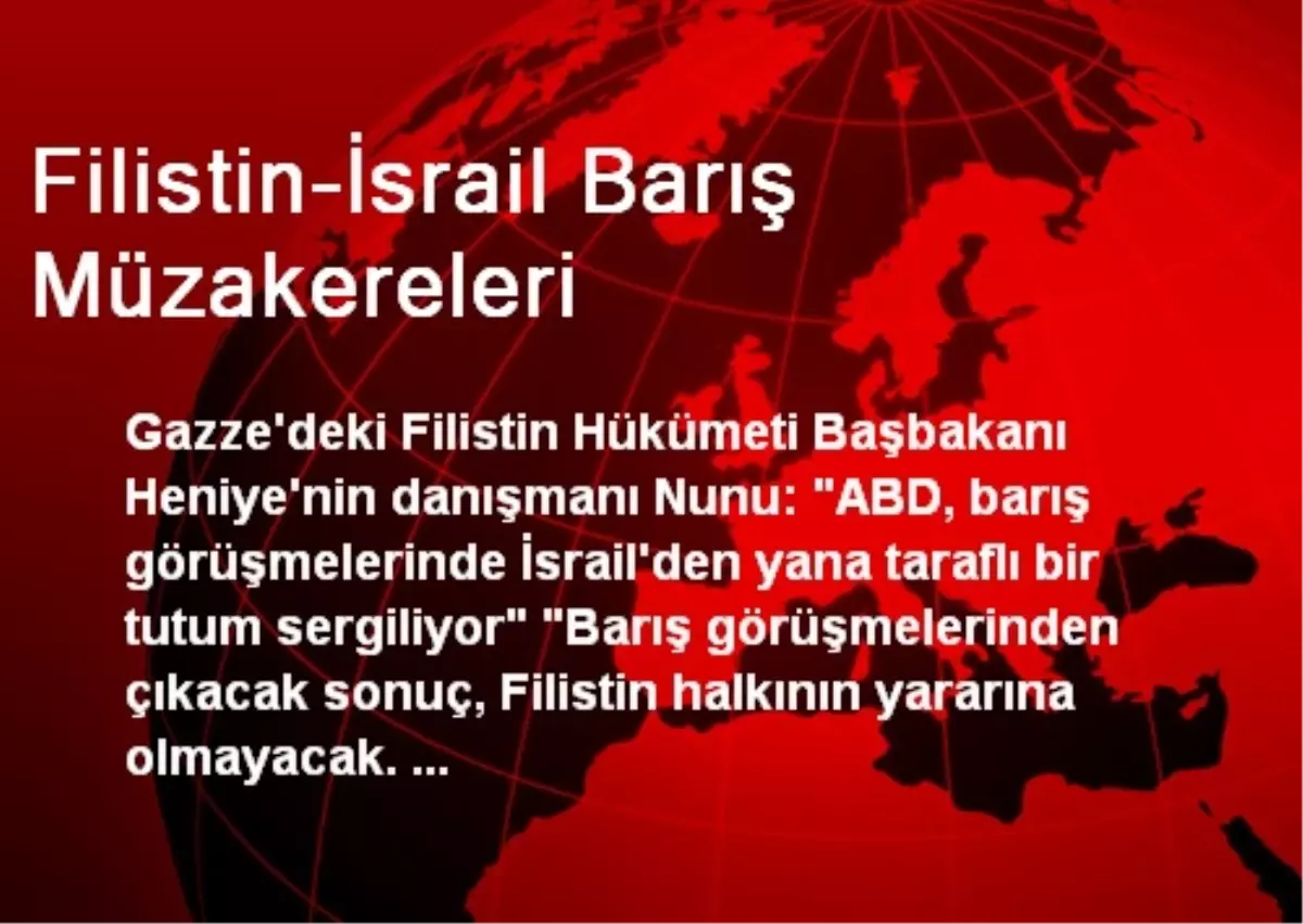 Filistin-İsrail Barış Müzakereleri