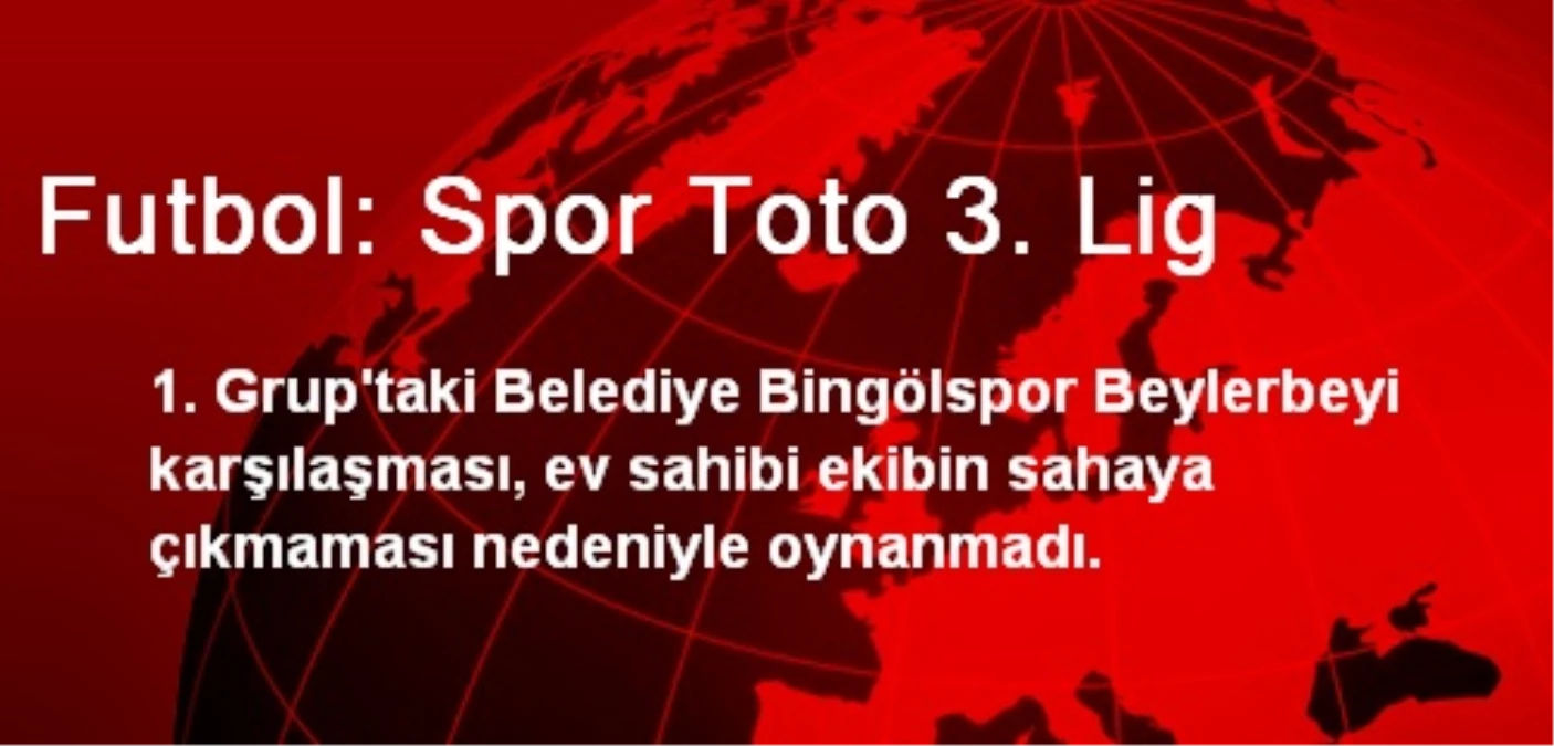 Futbol: Spor Toto 3. Lig