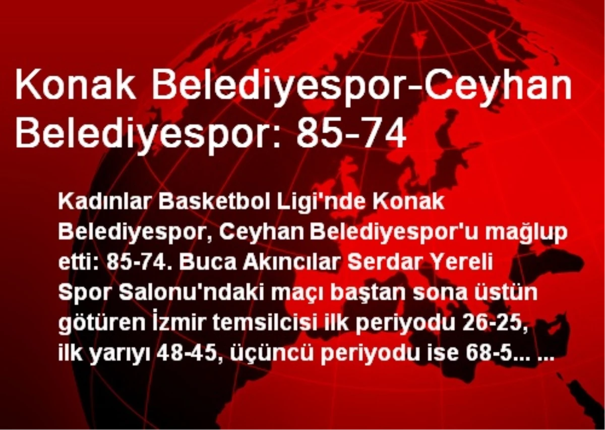 Konak Belediyespor-Ceyhan Belediyespor: 85-74