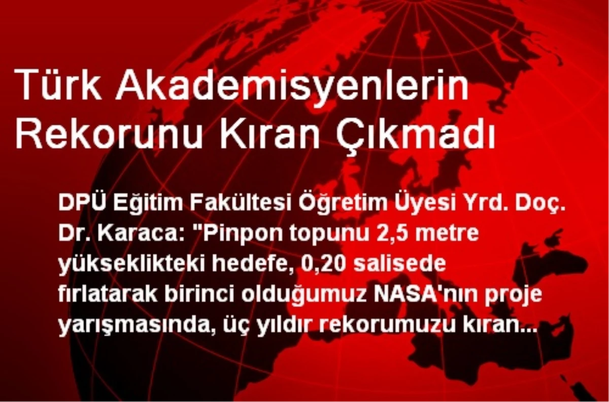 Türk Akademisyenlerin Rekorunu Kıran Çıkmadı