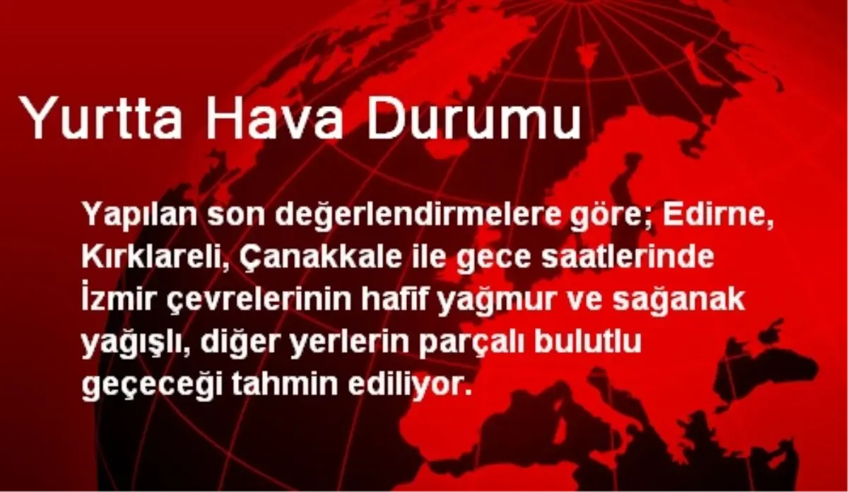 Yurtta Hava Durumu