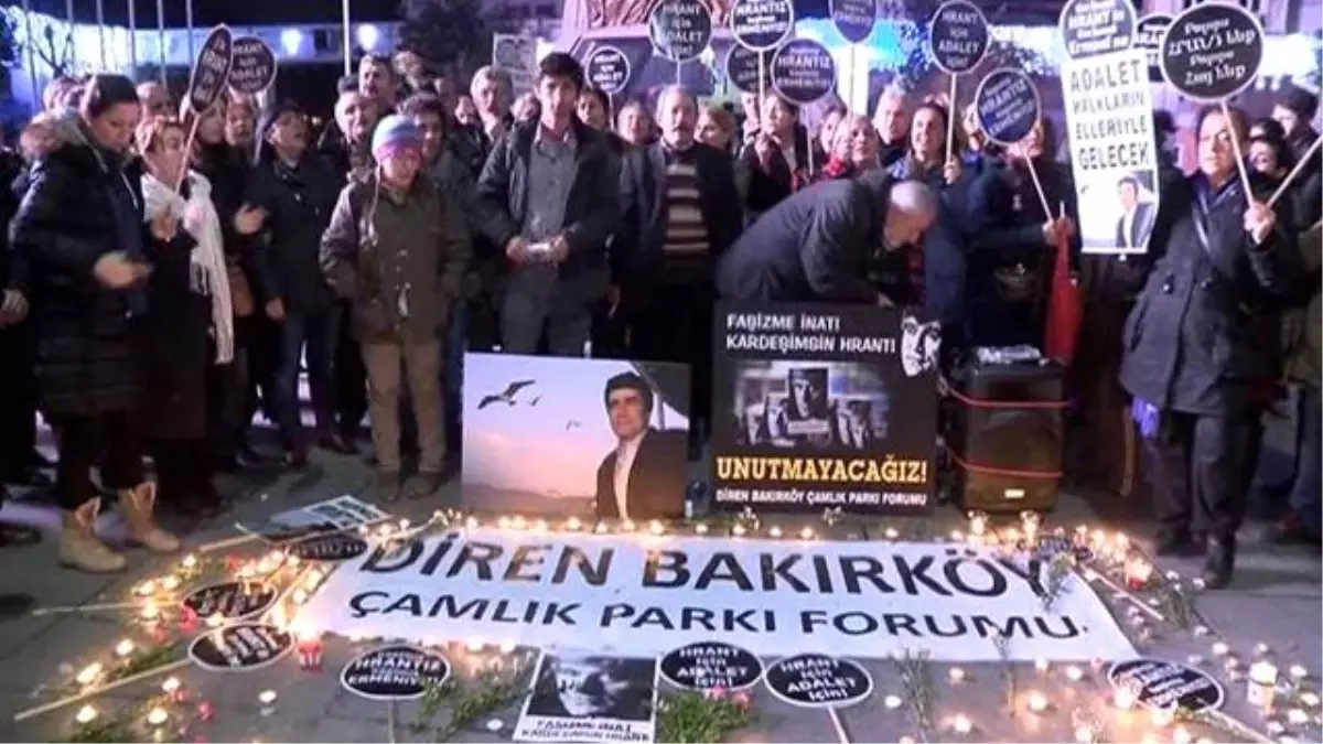 Özgürlük Meydanı\'nda Hrant Dink İçin Mum Yaktılar