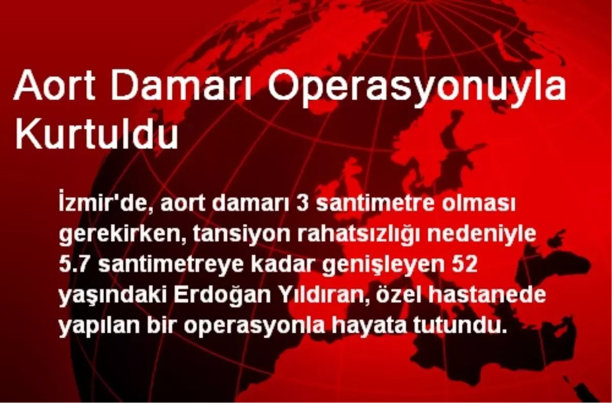 Aort Damarı Operasyonuyla Kurtuldu