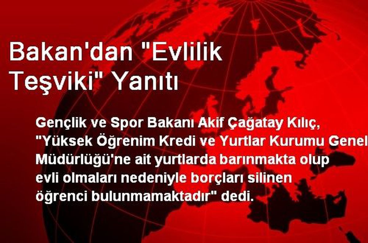 Bakan\'dan "Evlilik Teşviki" Yanıtı
