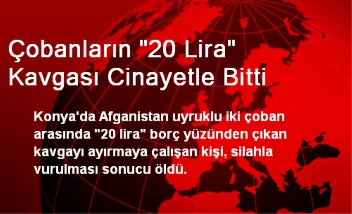 Çobanların "20 Lira" Kavgası Cinayetle Bitti