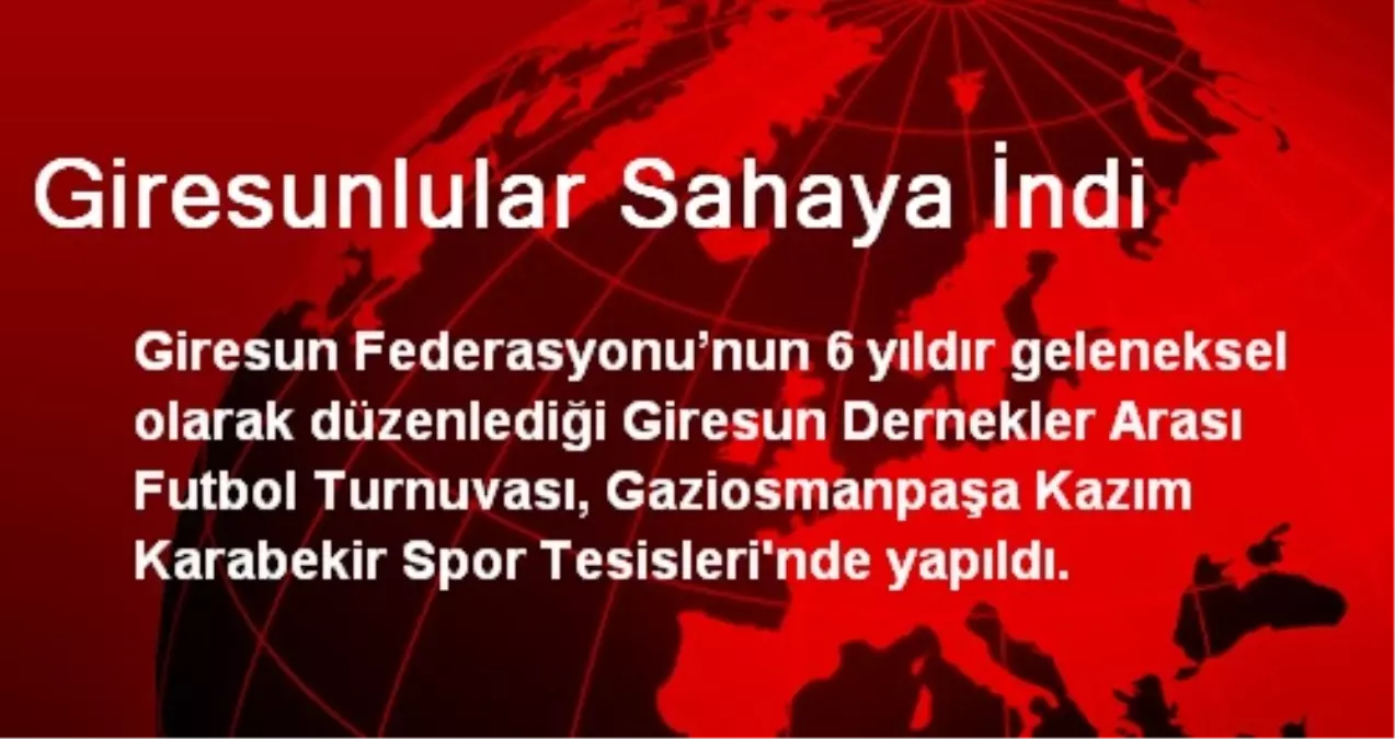 Giresunlular Sahaya İndi