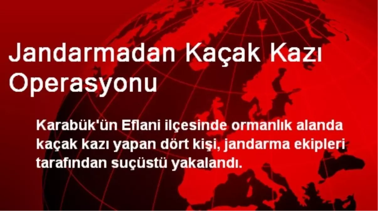 Jandarmadan Kaçak Kazı Operasyonu