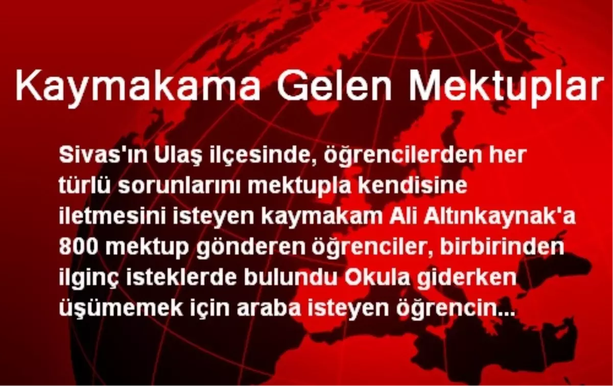 Kaymakama Gelen Mektuplar