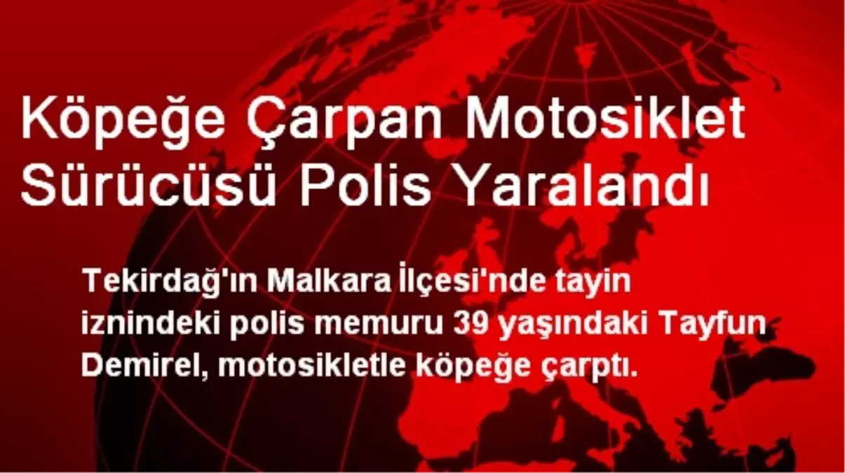 Köpeğe Çarpan Motosiklet Sürücüsü Polis Yaralandı