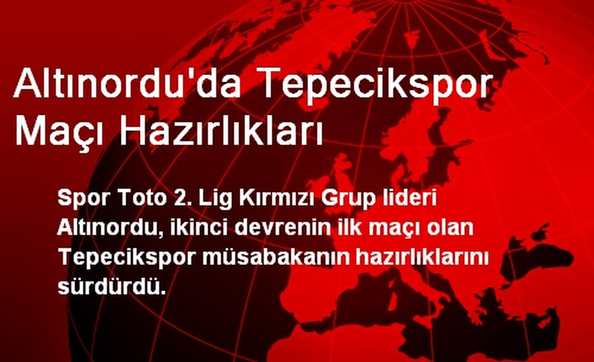 Altınordu\'da Tepecikspor Maçı Hazırlıkları