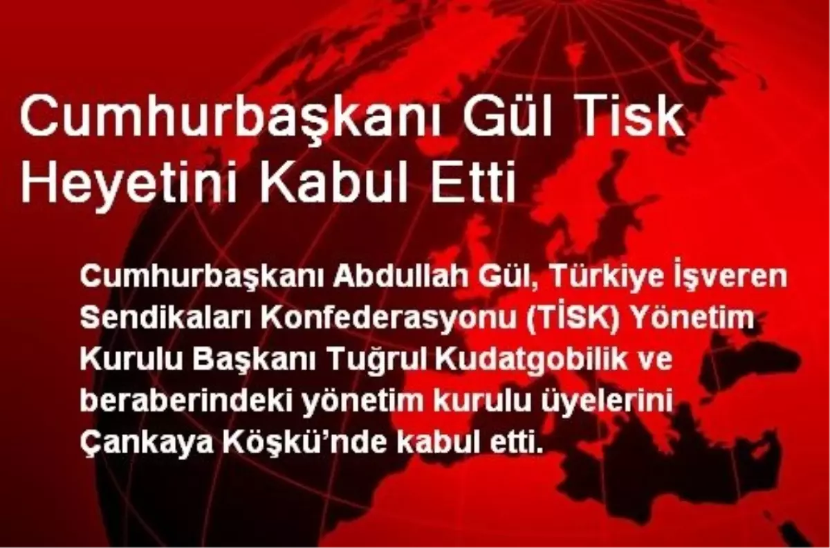 Cumhurbaşkanı Gül Tisk Heyetini Kabul Etti