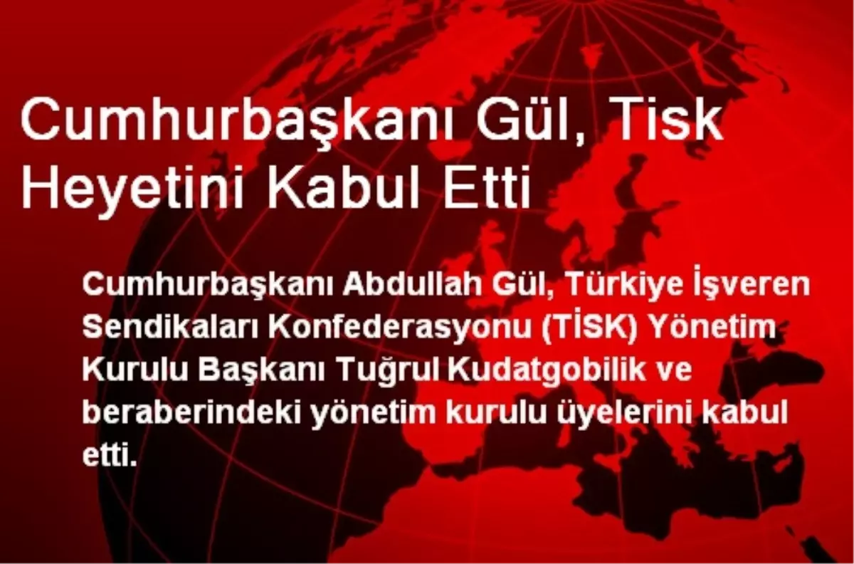 Cumhurbaşkanı Gül, Tisk Heyetini Kabul Etti