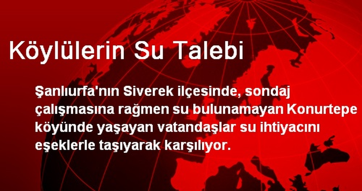 Köylülerin Su Talebi