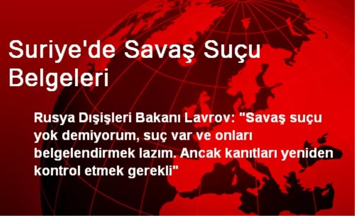 Suriye\'de Savaş Suçu Belgeleri