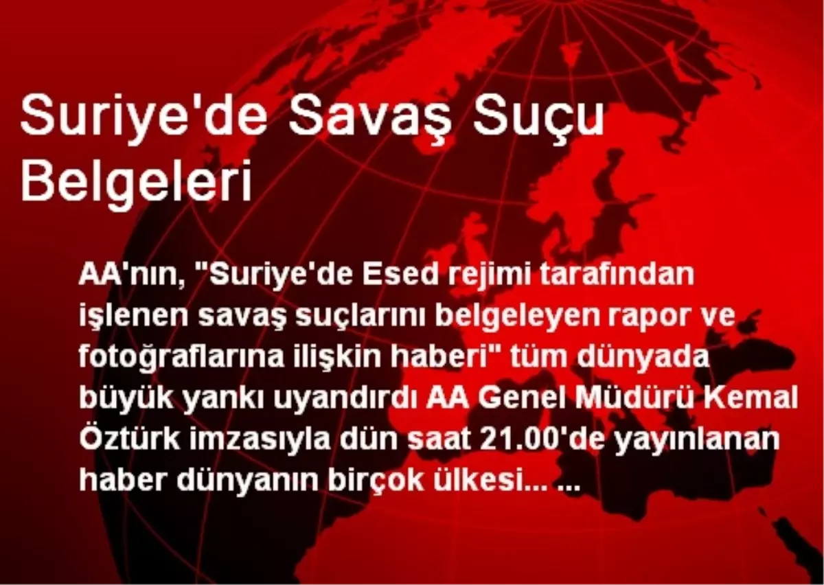 Suriye\'de Savaş Suçu Belgeleri