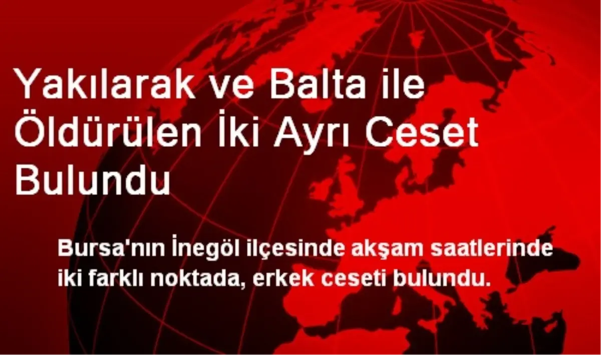 İnegöl\'de Yakılarak ve Baltayla Öldürülen 2 Ceset Bulundu