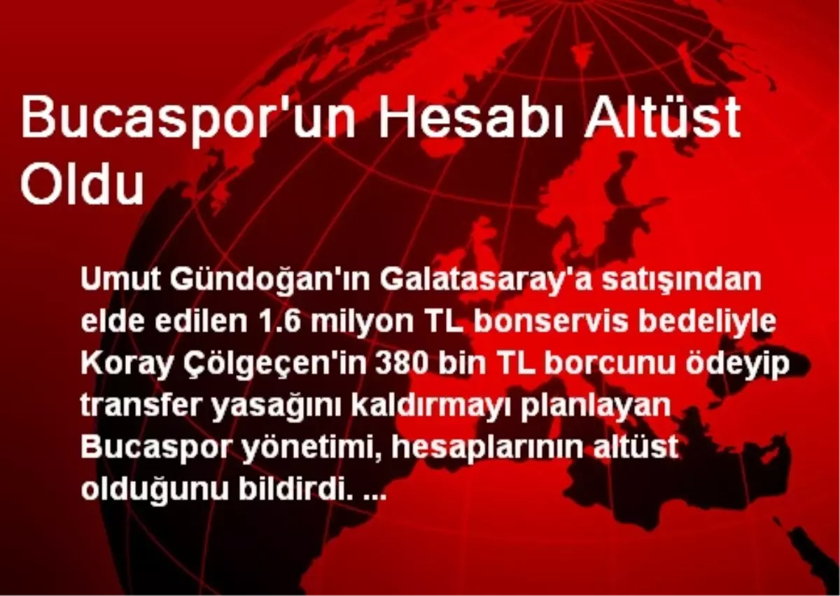 Bucaspor\'un Hesabı Altüst Oldu