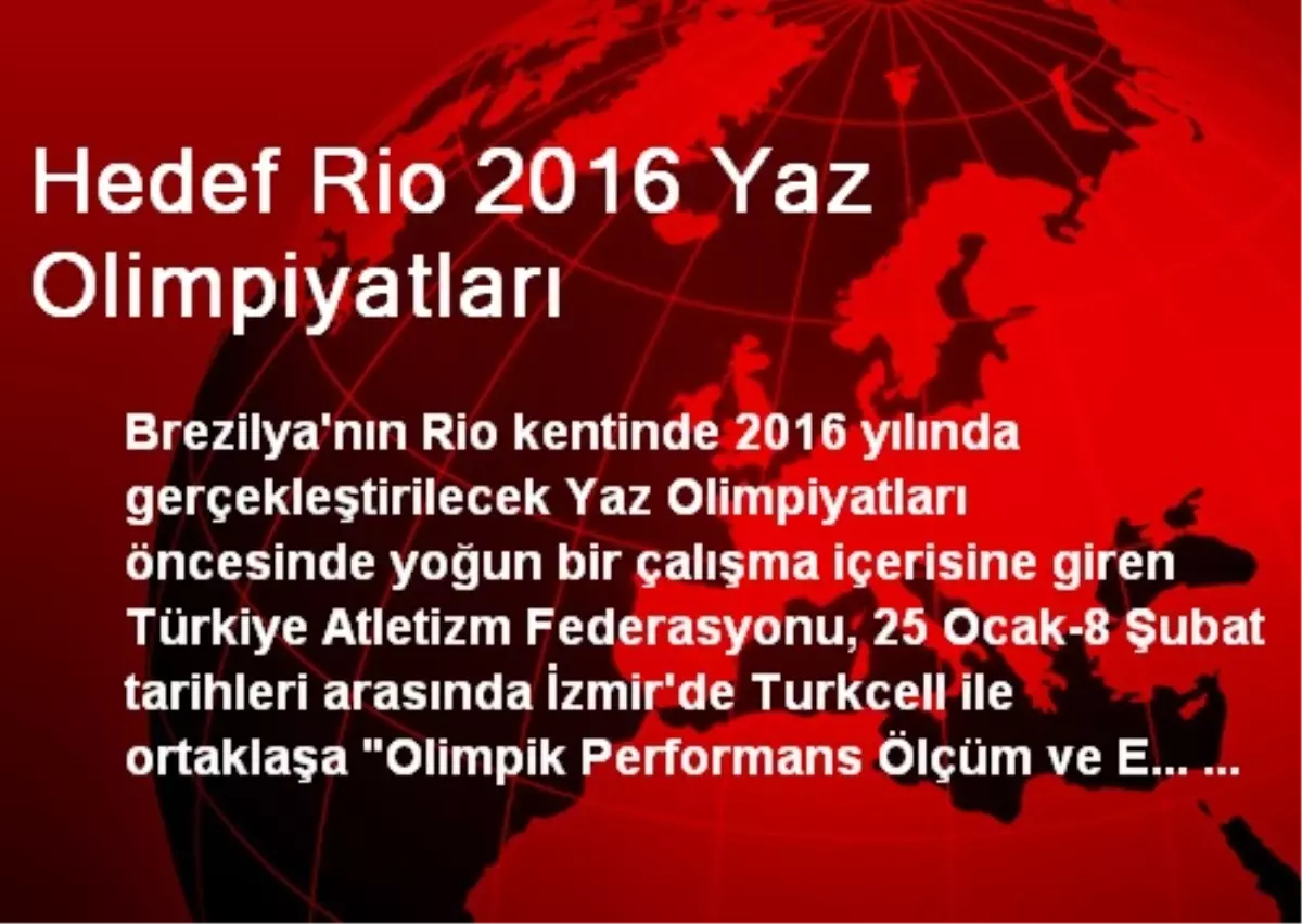 Hedef Rio 2016 Yaz Olimpiyatları