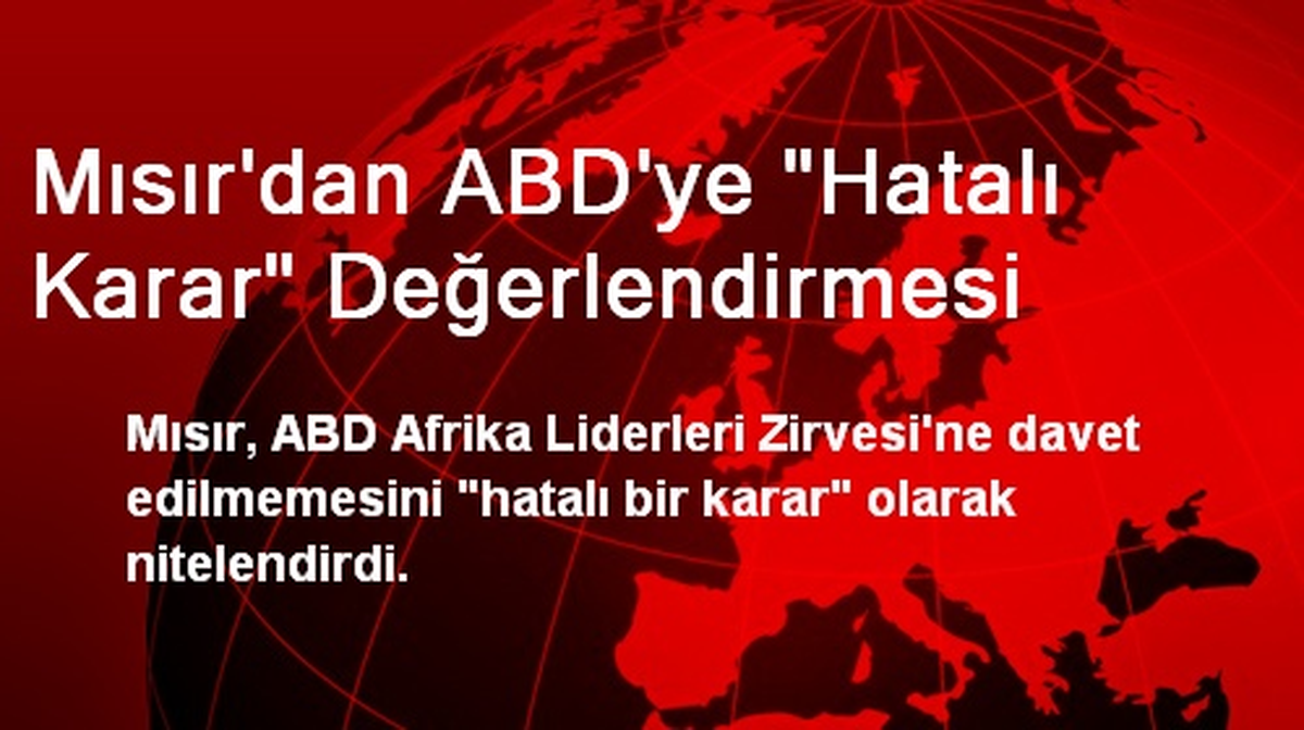 Mısır\'dan ABD\'ye "Hatalı Karar" Değerlendirmesi