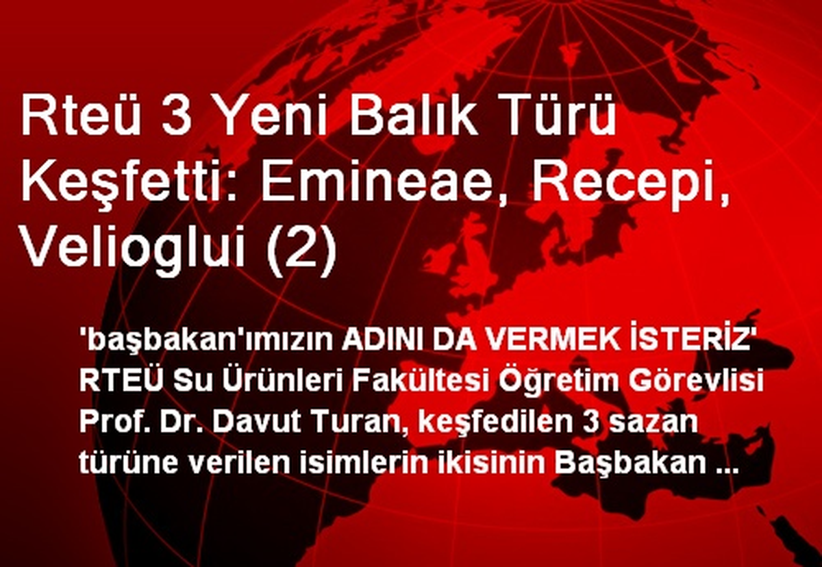 Rteü 3 Yeni Balık Türü Keşfetti: Emineae, Recepi, Velioglui (2)