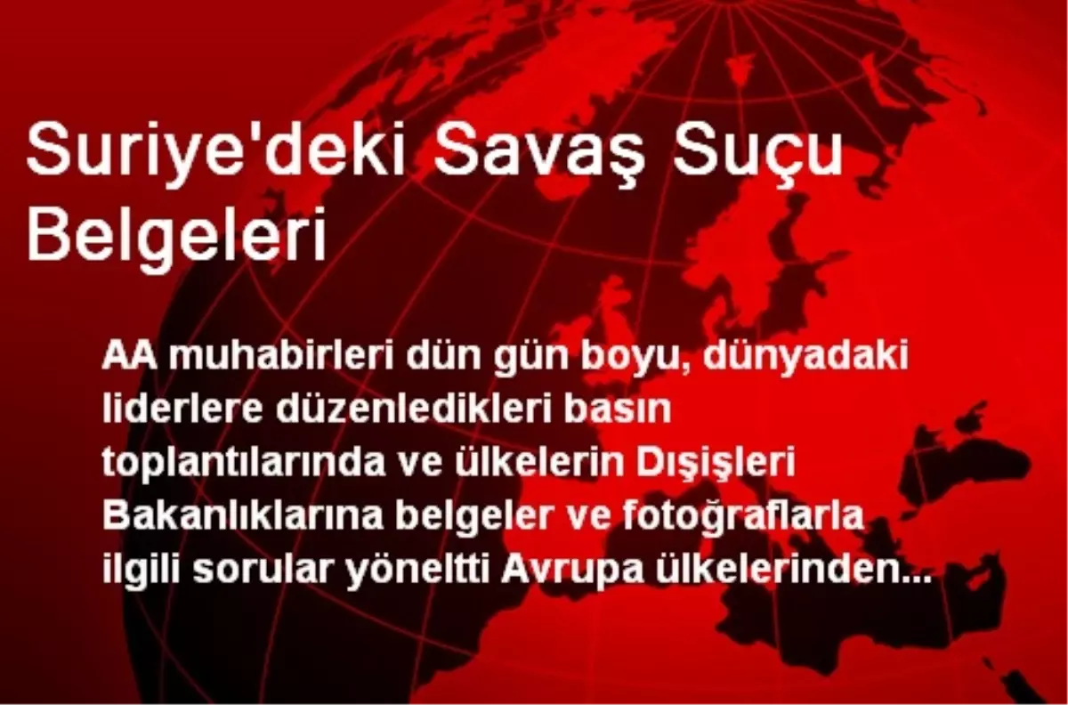 Suriye\'deki Savaş Suçu Belgeleri