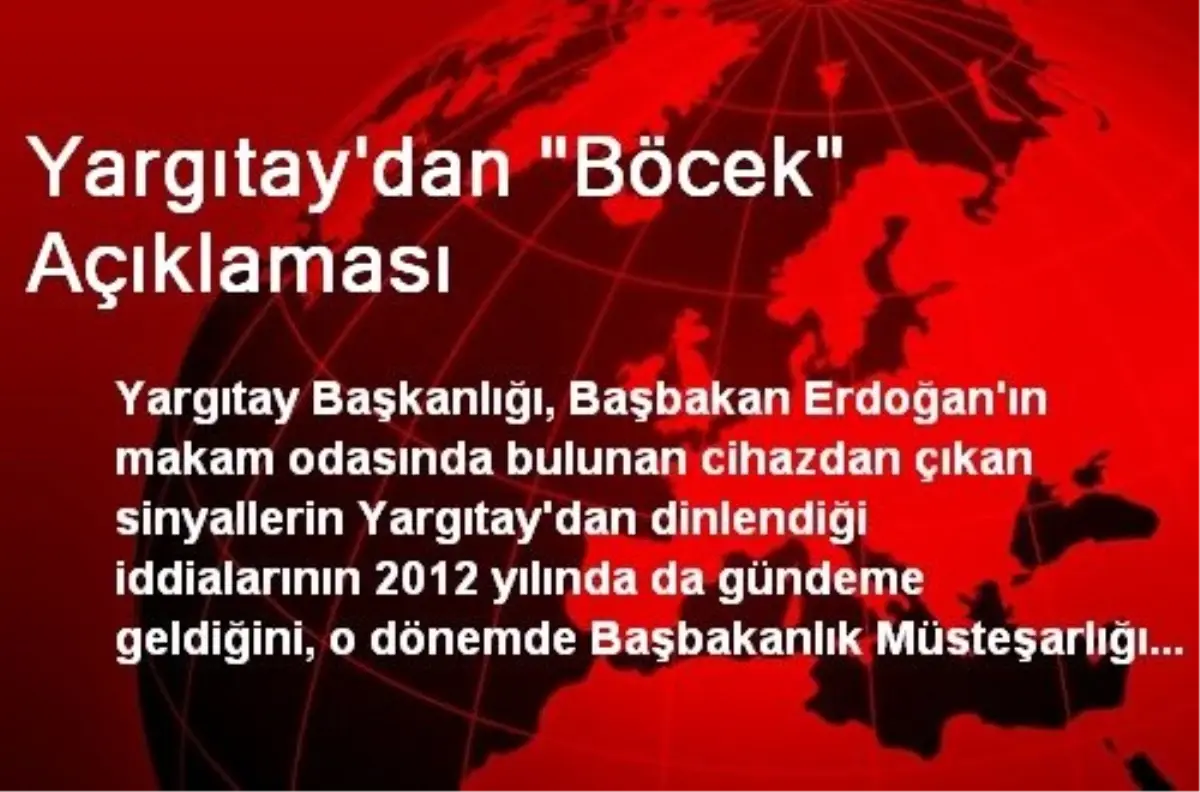 Yargıtay\'dan "Böcek" Açıklaması